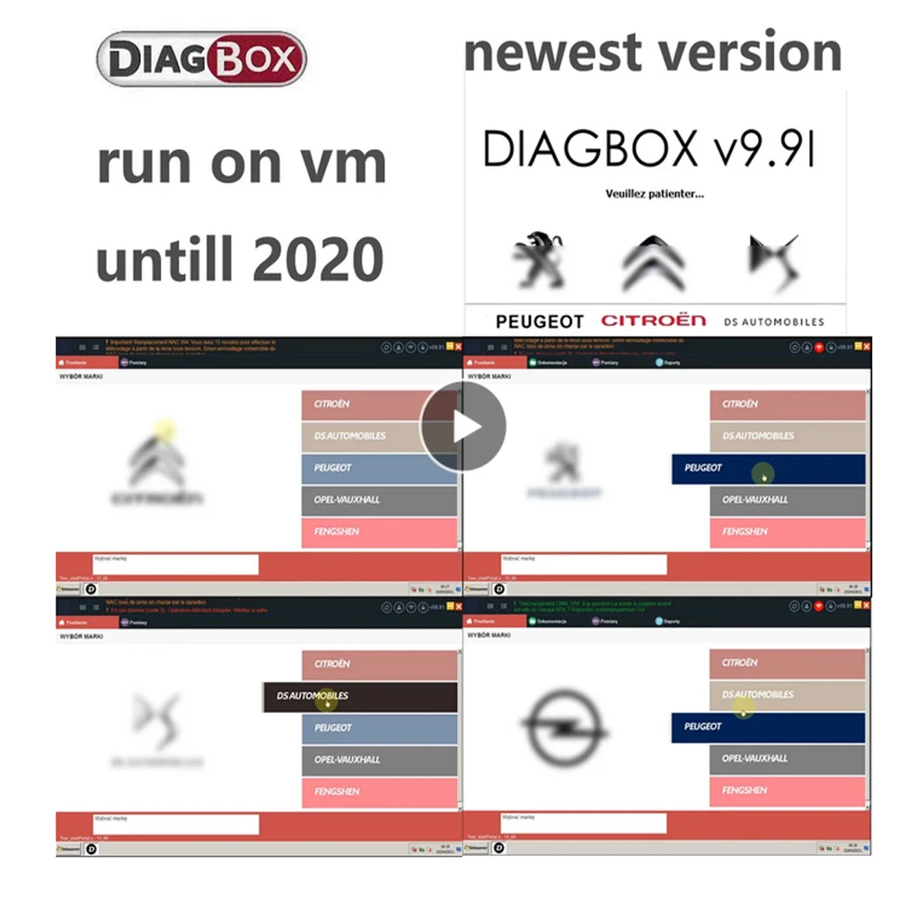 Diagnostyczny Diagbox V9.91 narzędzie w pełni zautomatyzowane naprawa aktualizacja dla Lexia3 91 PP2000 Lexia-3 Diagbox Citroen Peugeot do 2021