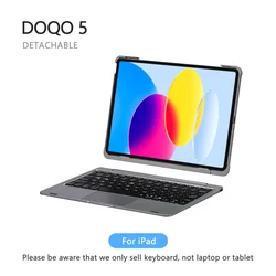DOQO 5: Funda con teclado desmontable para iPad con Trackpad para iPad Pro de 11 pulgadas, 12,9 pulgadas y iPad Air de 10,9 pulgadas con retroiluminación