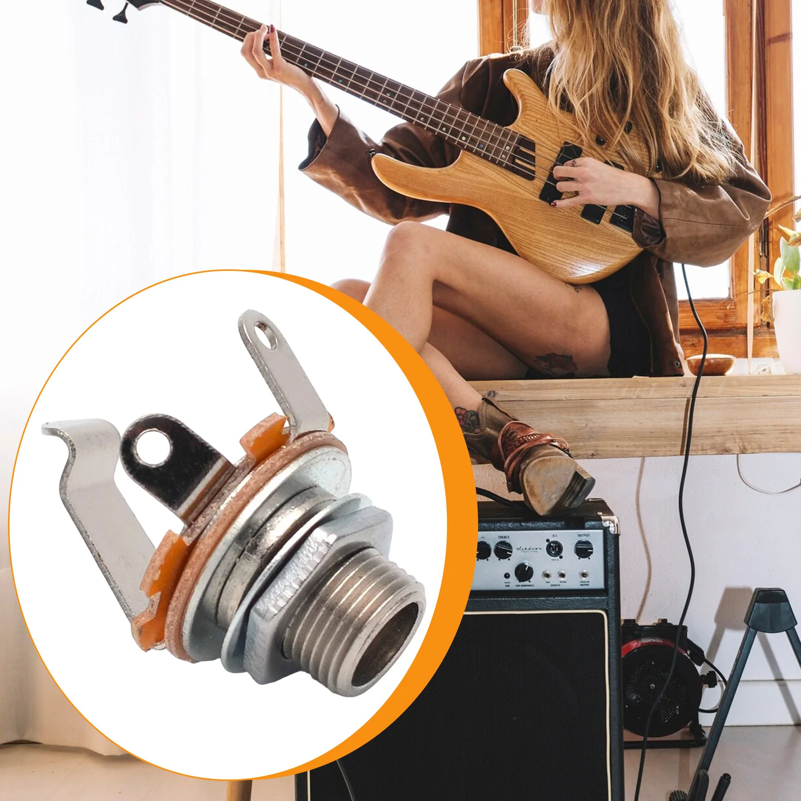 2025 HOT 6.35mm 1/4' Jack Plug Socket Output Plate for Telecaster TL Guitar Guitar Parts Accessories