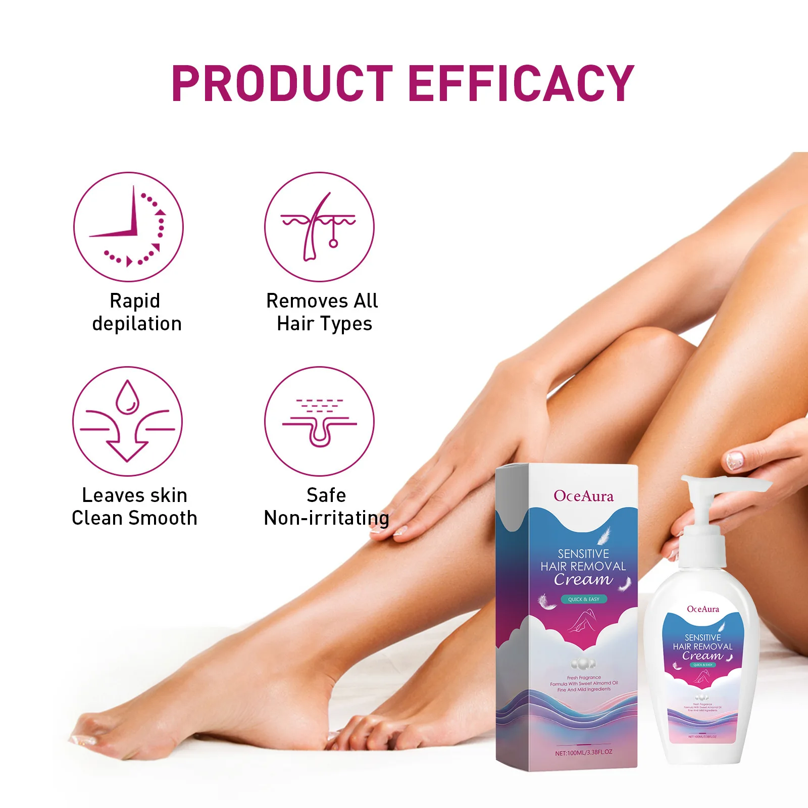 Hair Removal Cream Eliminate Armpit Private Part Facial Bikini Leg Hair Growth Inhibitor Gentle Smoothing Depilatory Body Lotion