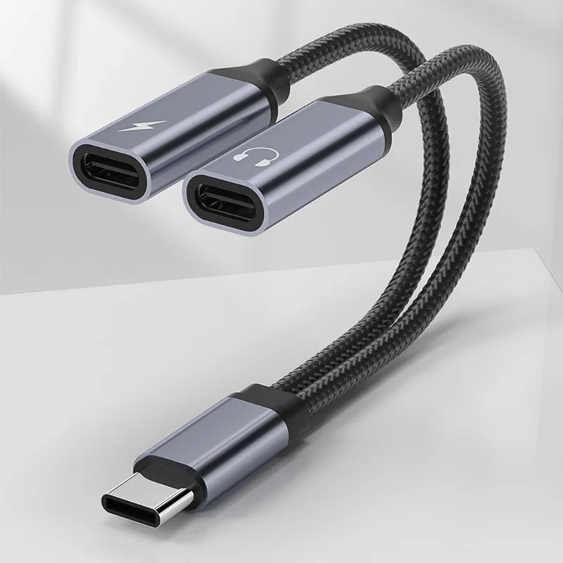

2 in 1 1 in 1 USB Type C to 3.5mm Headphone Audio Aux jack Adapter PD 60W Fast Charging Cable for iPhone 15 Samsung Xiaomi