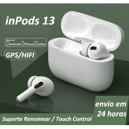 Fone De Ouvido AirPods Pro Inpods 13 Bluetooth Sem Fio Com Microfone Fones esportivos Adequado Branco