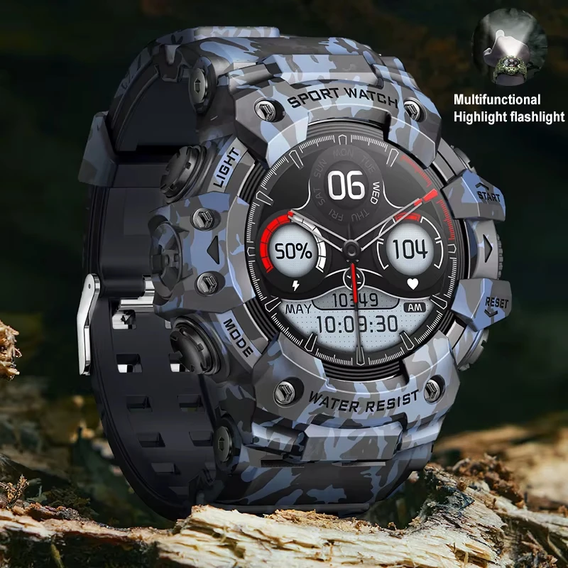 

Смарт-часы для мужчин военного класса Active Edge Sports, для занятий спортом на открытом воздухе, с компасом, измерением пульса, Bluetooth-вызовами, водонепроницаемые IP68