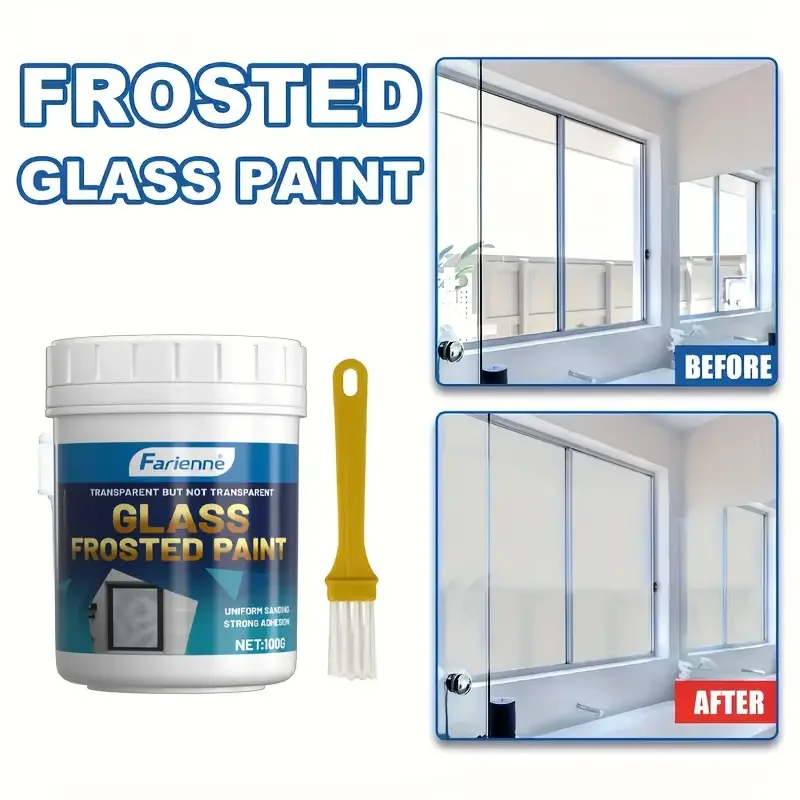 Frosted glass paint for doors and windows - light-blocking coating, non-stick, easy to apply - semi-transparent privacy film