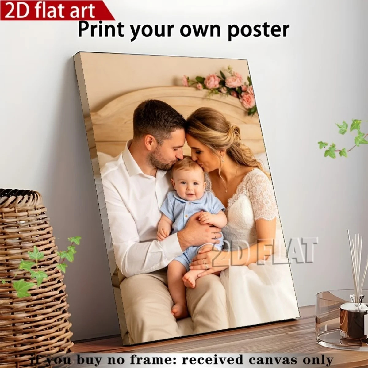 Cuadros Decorativos Planos 2D Personalizados Sobre Lienzo — Impresiones Personalizadas De Fotos Familiares Sobre Lienzo — Arte P