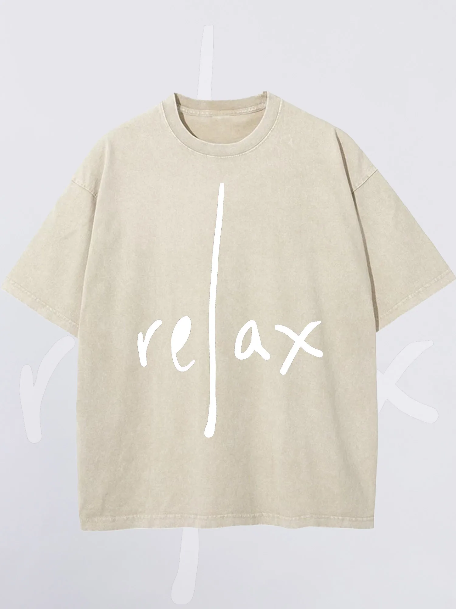 تي شيرت رجالي بسيط وعادي للاسترخاء مطبوع المشمش بأكمام قصيرة ورقبة مستديرة فضفاض صيفي 100% حمض القطن الخالص مغسول لعيد الميلاد