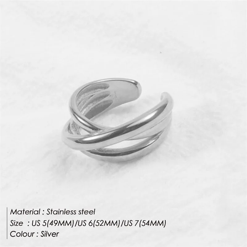 Design Opening Multi-Layered Women's Ring Personalized 18K Gold Stainless Steel Women's Ring Best Holiday Gift For Girlfriend