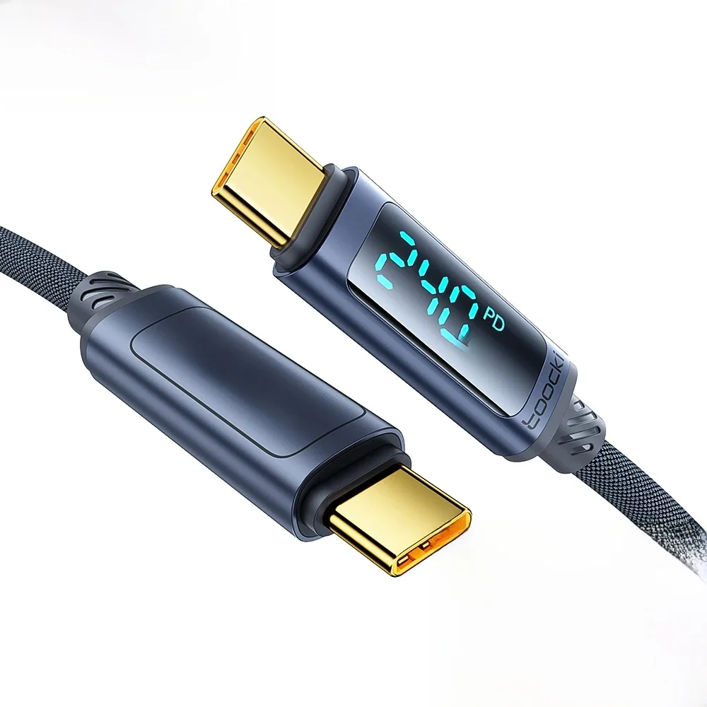 Toocki 240 W Typ C auf Typ C-Kabel PD3.1 Digitalanzeige 100 W Schnelllade-USB-C-Kabel für MacBook iPhone 16 15 Samsung Xiaomi