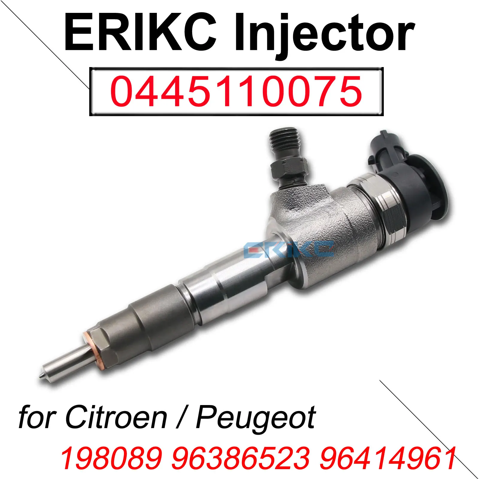 0445110075 Fuel Inyector 0 445 110 075 Common Rail Injector Parts 0445 110 075 for Citroen Peugeot 96386523 96414961 198089