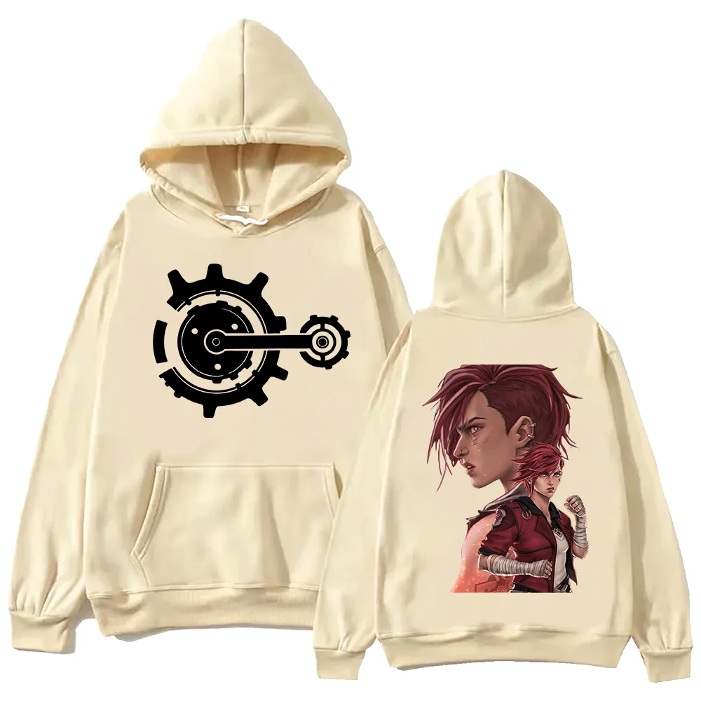 Arcane-Vi Graphic Hoodie Women Men Tracksuit Sudaderas Aesthetic Manga Casual Male Clothes Streetwear Sweatshirts