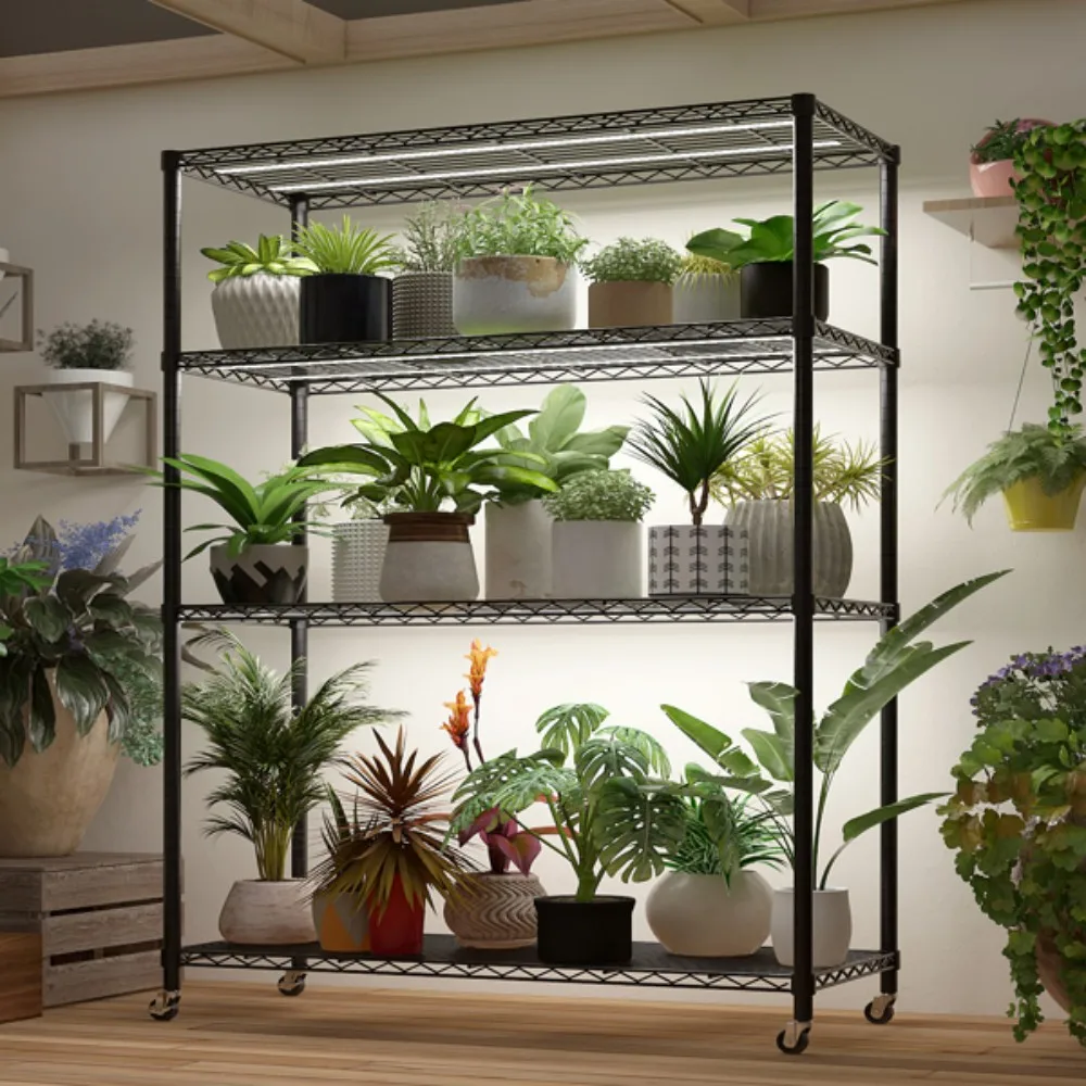 

Heavy Duty Storage Wire Shelving Unit with Wheels Storage Adjustable Garage Storage Rack Pantry Shelf Commercial Shelving