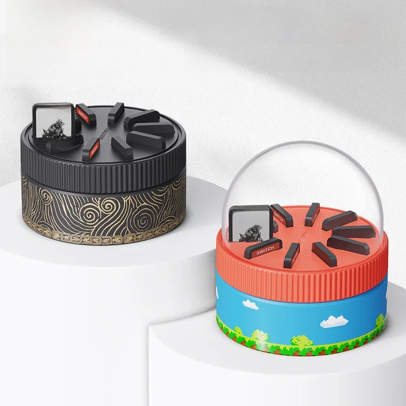 Hagibis Switch Étui pour cartes de jeu rotatif avec 10 emplacements pour cartes de jeu Support de boîte de rangement pour cartes NS créatif pour Nintendo Switch/Lite/OLED
