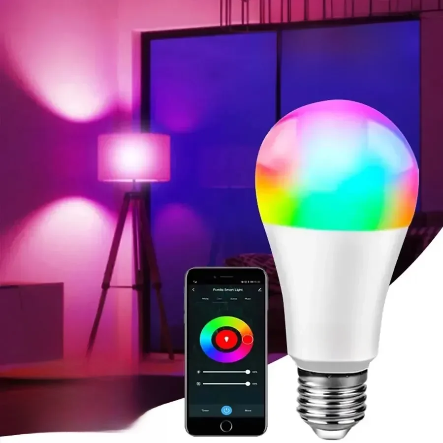 Tuya inteligentna żarówka LED E27 kontrola aplikacji możliwość przyciemniania światła lampa Bluetooth RGB 220V dekoracja sypialni oświetlenie imprezowe inteligentne życie — zdjęcie 2