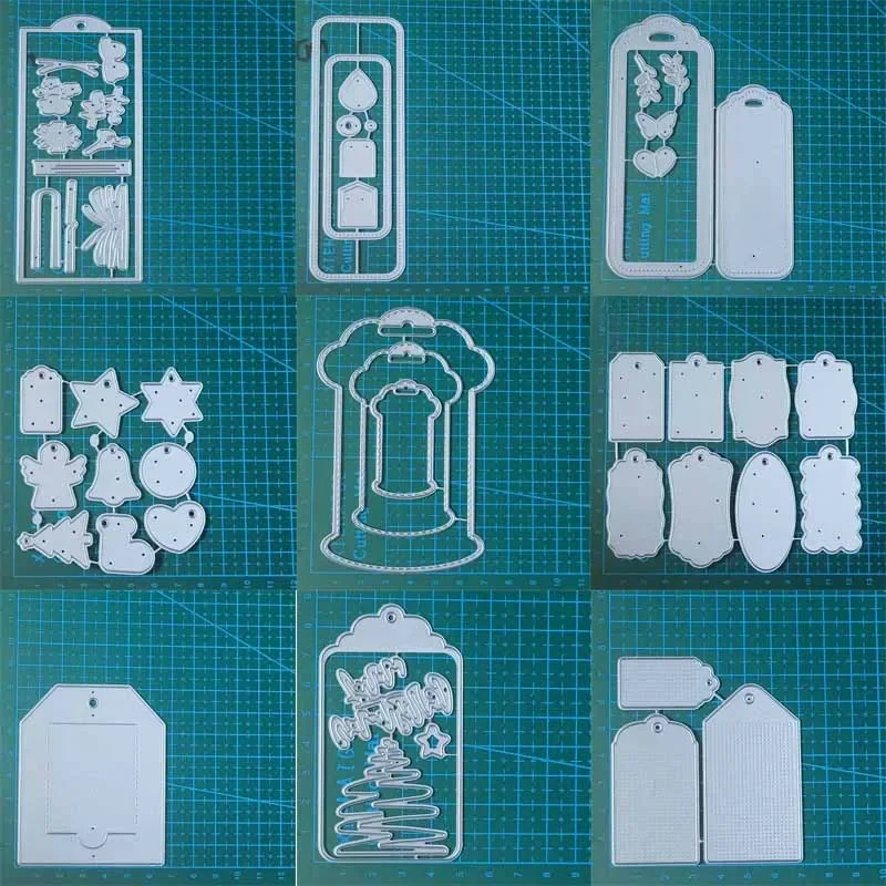 Matrices de découpe en métal pour cintre d'étiquette, moule de décoration pour Scrapbooking, couteau artisanal en papier, modèle de poinçon de lame, pochoirs de gaufrage