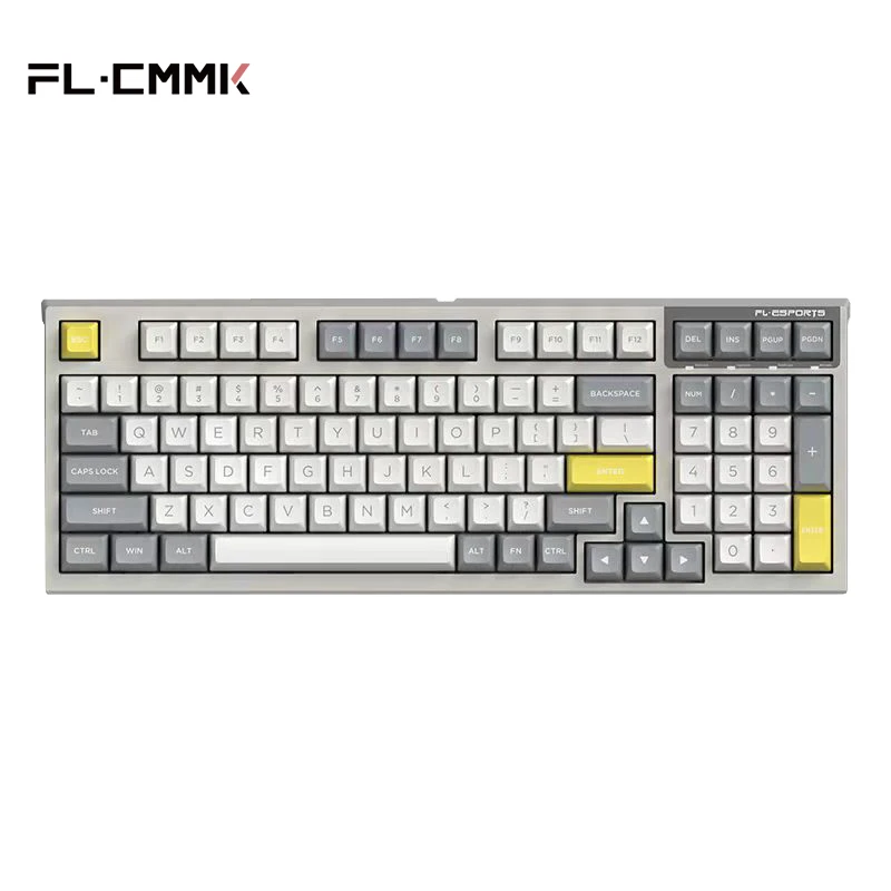 Esports Fl980 Teclado Mecânico 98-key Wireless 2.4g Bluetooth Três-mode Fullkey Switchable Axis Game Equipamento de Escritório fl ·