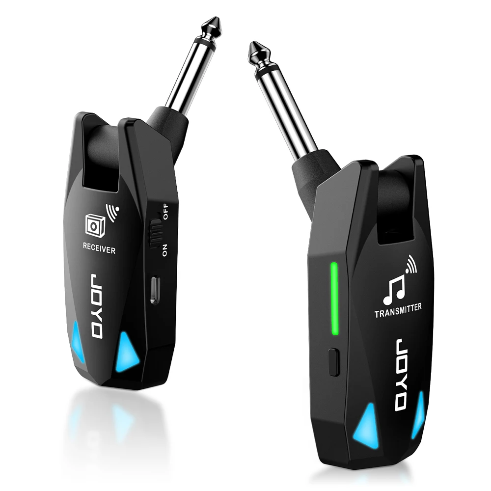 JOYO JW-08 UHF Wireless Guitar Transmitter Receiver 6 Channels 2ms Ultra Low Latency Rechargeable 6.35mm Audio Wireless System