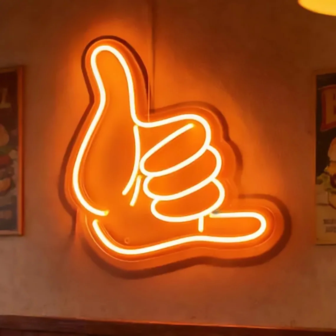 Hand Neon Sign Hang Loose Neon Bar Wall Art Man Cave Neon Sign Beach House Decor