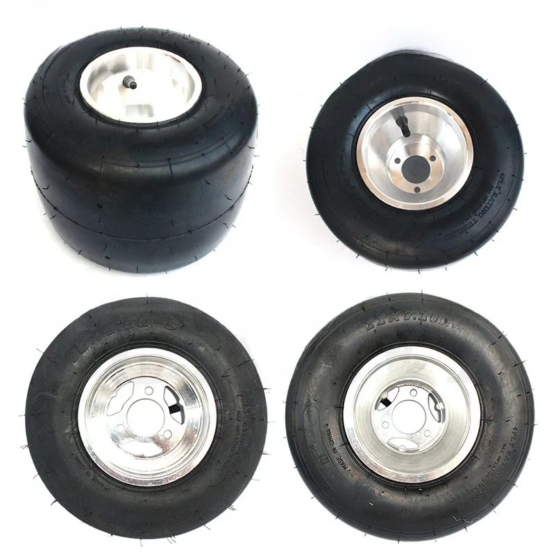 GO KART Wiel Voor 10X4.50-5 Band Achter 11X7.10-5 Tubeless Band met Aluminium Velg Hub voor KARTING ATV UTV Buggy - afbeelding 2