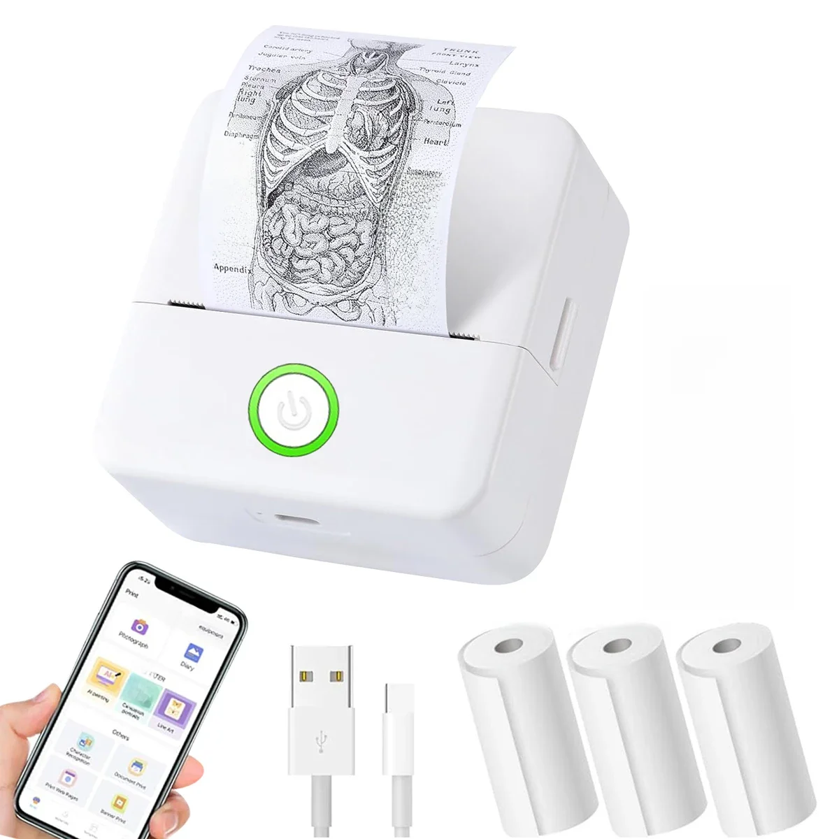 Mini Inkless Sticker Maker, Free Cut Small Pocket Printer, Impressora Térmica Portátil para Photo