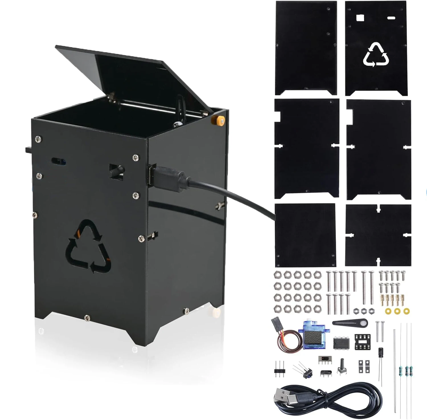 Infrared Intelligent Garbage Bin Simulator Soldering Project DIY Trash Can Electronics Kit STEM Project for High School College