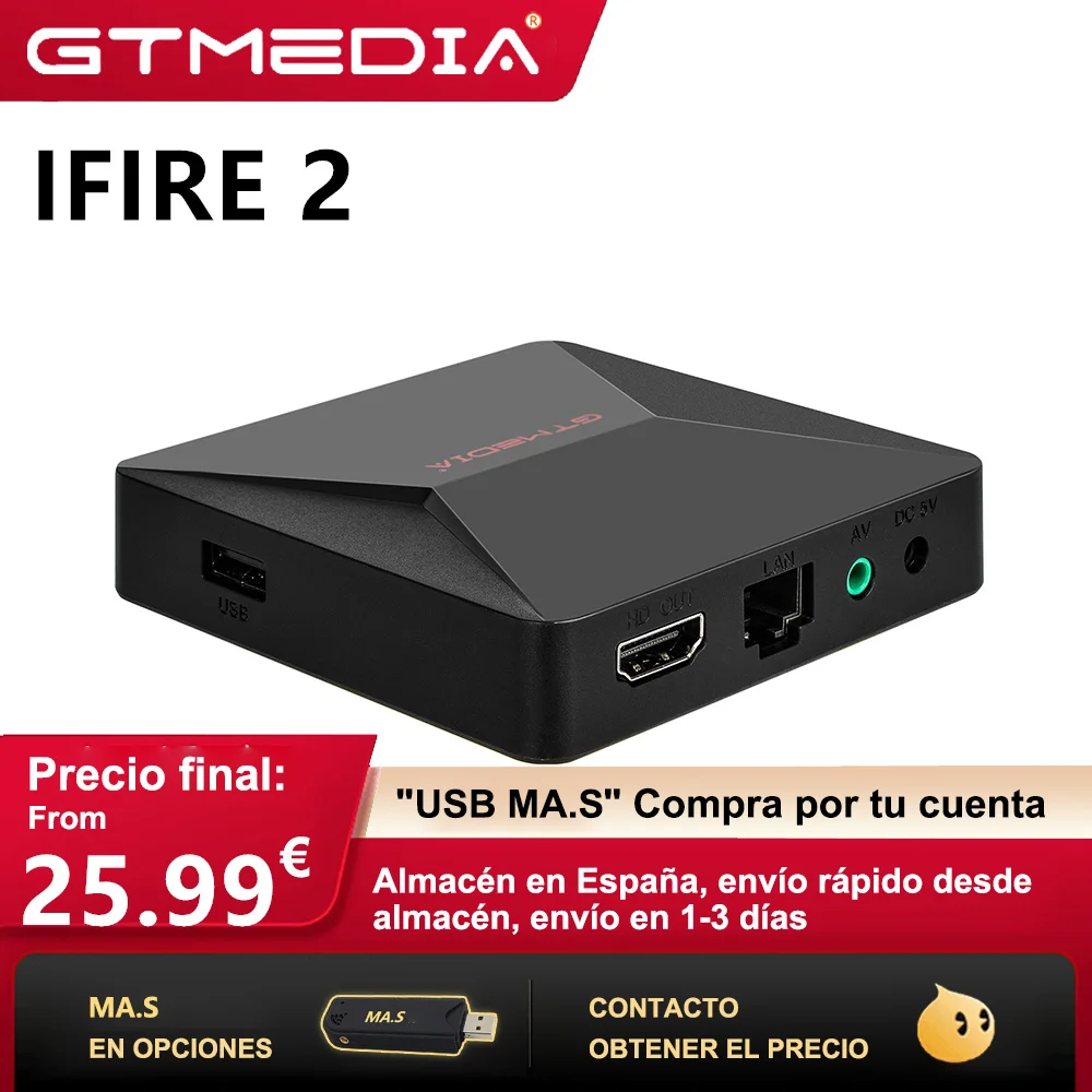 [D7] GTMEDIA ifire2 DVB Full HD 1080P H.265 HEVC Built-in WIFI 2.4G 2.4G Wireless Remote Control IFIRE 2 Set Top Box