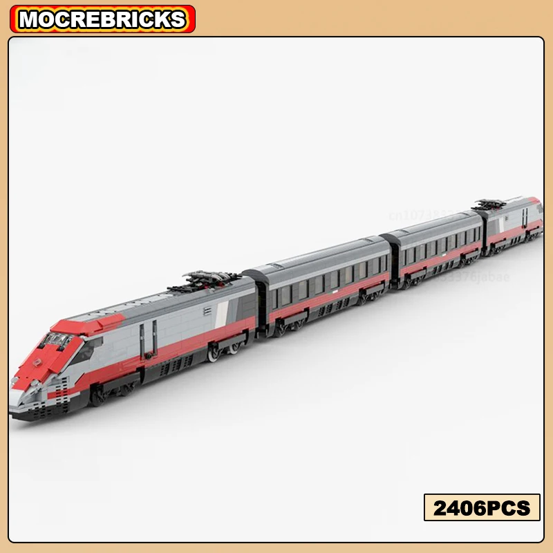 MOC City Vehicle Freccia High Speed Train Building Blocks Series Technology Bricks DIY Assembly Model Collection Toys Gifts