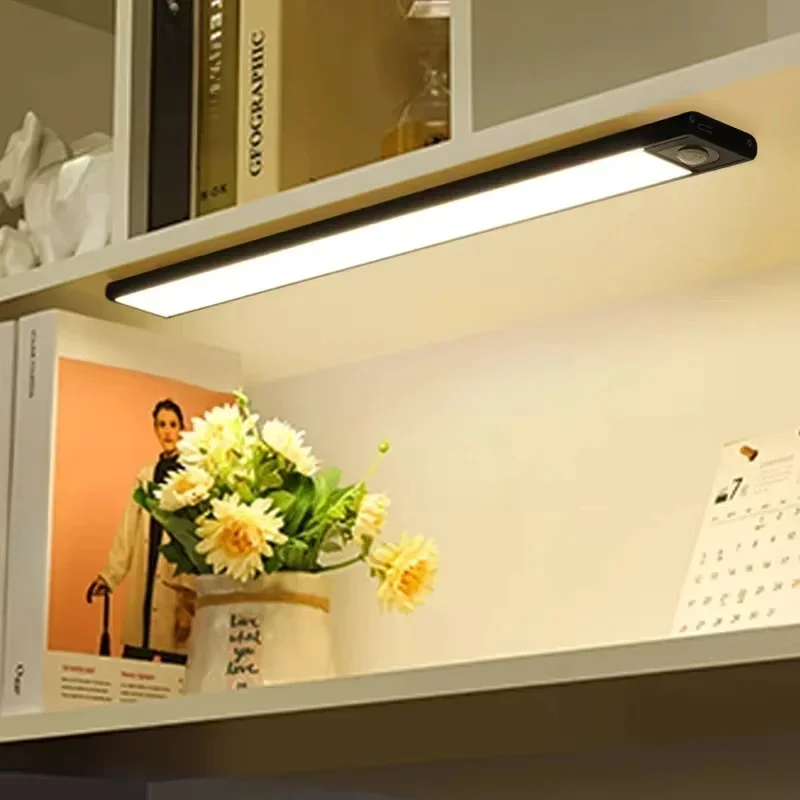 Ultradünne LED-Schrankleuchte, wiederaufladbar, Bewegungsmelder, USB-Nachtlichter, Induktionslampe, Kleiderschrank, Küche, Beleuchtung