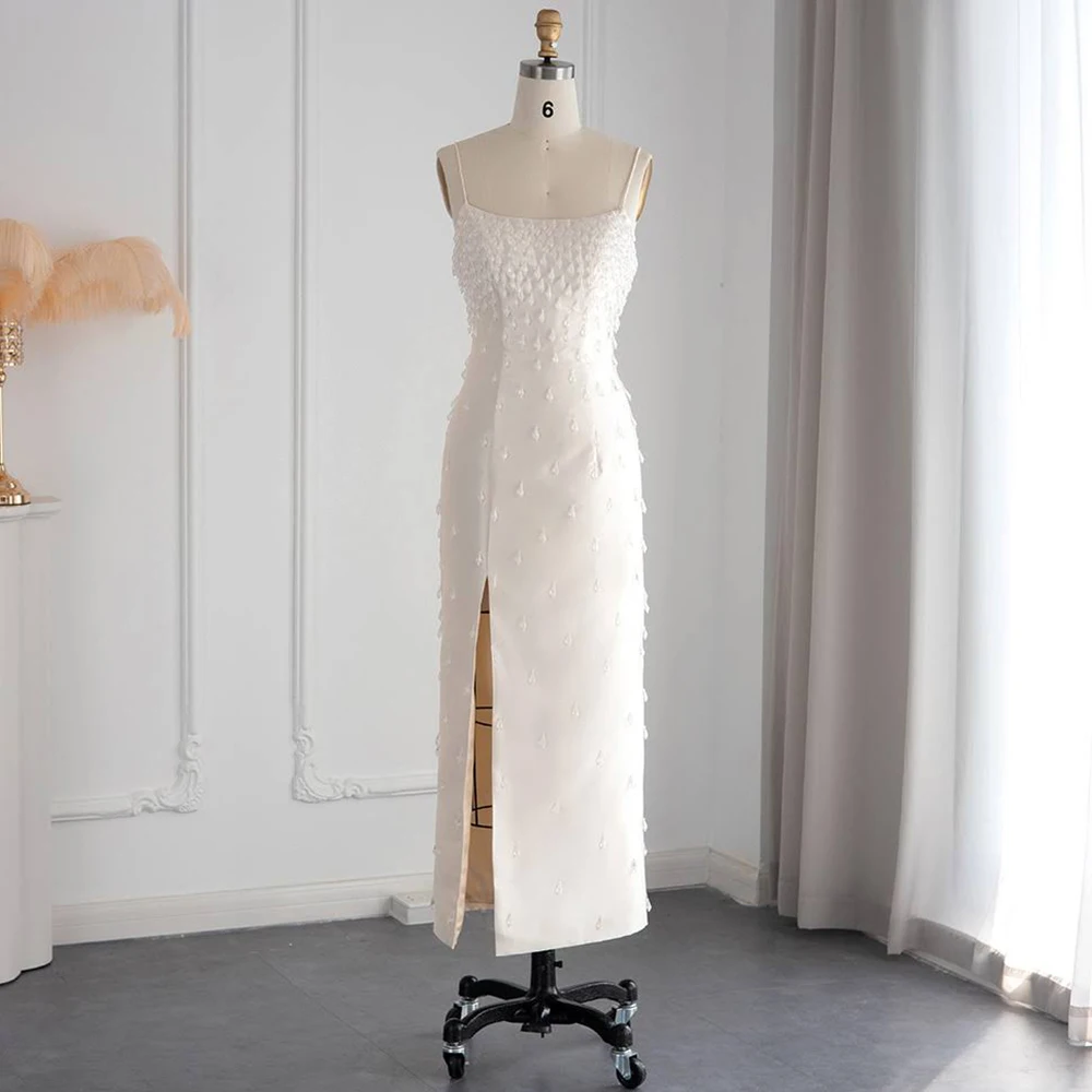 Robe de Soirée à Breloques en Forme de Goutte d'Eau, Simple, Fine, Sangle Lisse, Longueur de Rincage, pour Invités de Mariage, Personnalisée