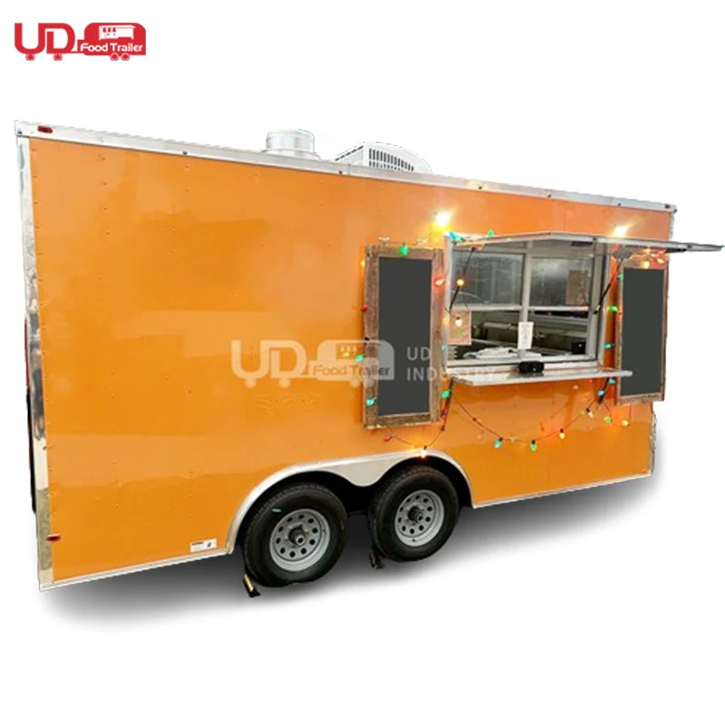 13ft Food Trailer Mobile Kitchen Pizza Hotdog Food Truck for Sale Towable Ice Cream Cart Snack Food Trailer Coffee Kiosk