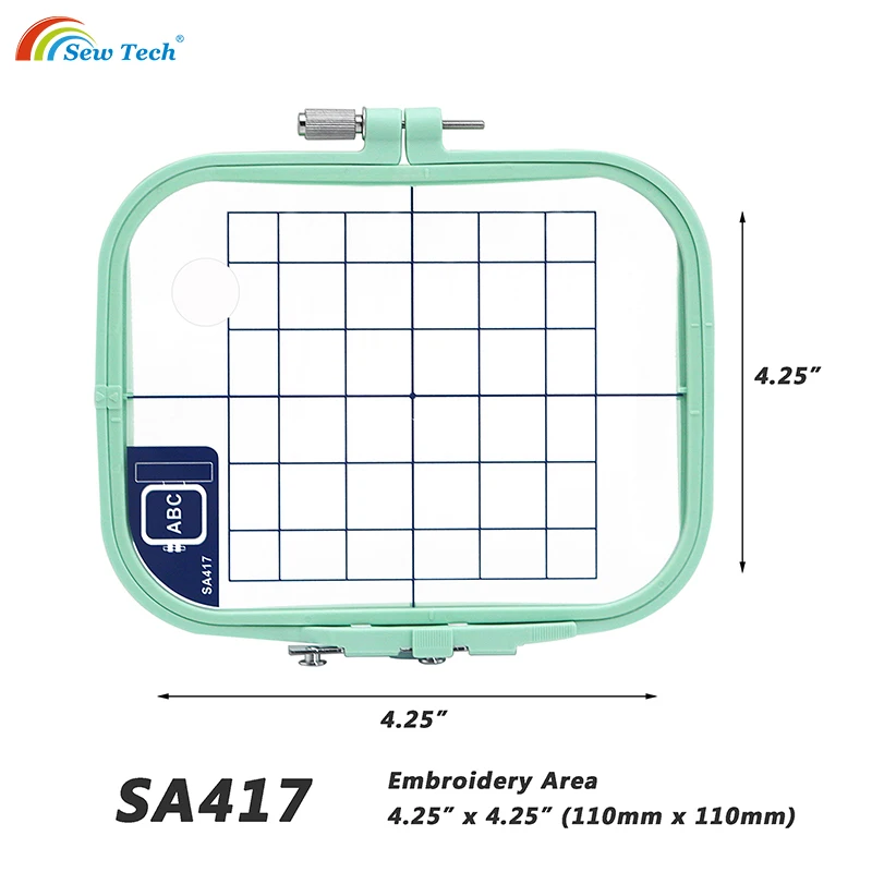 Sew Tech-Embroidery Hoop for Brother, PE200, Baby Lock Accent, EM1, EM2, etc, 4.25x4.25in Hoops, SA417, Embroidery Machine Frame