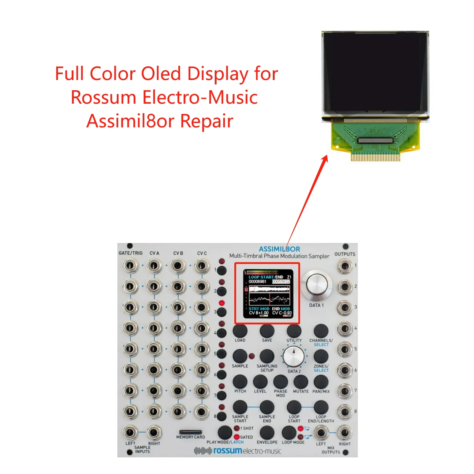 Full Color OLED Display for Rossum Electro-Music Assimil8or Repair