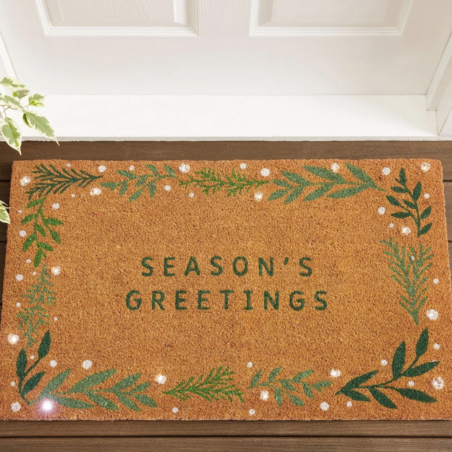Red Christmas Doormat Santa Claus Envelope Letter Welcome Mat Christmas Non-Slip PVC Door Mat for Front Door Outdoor Girl's Room