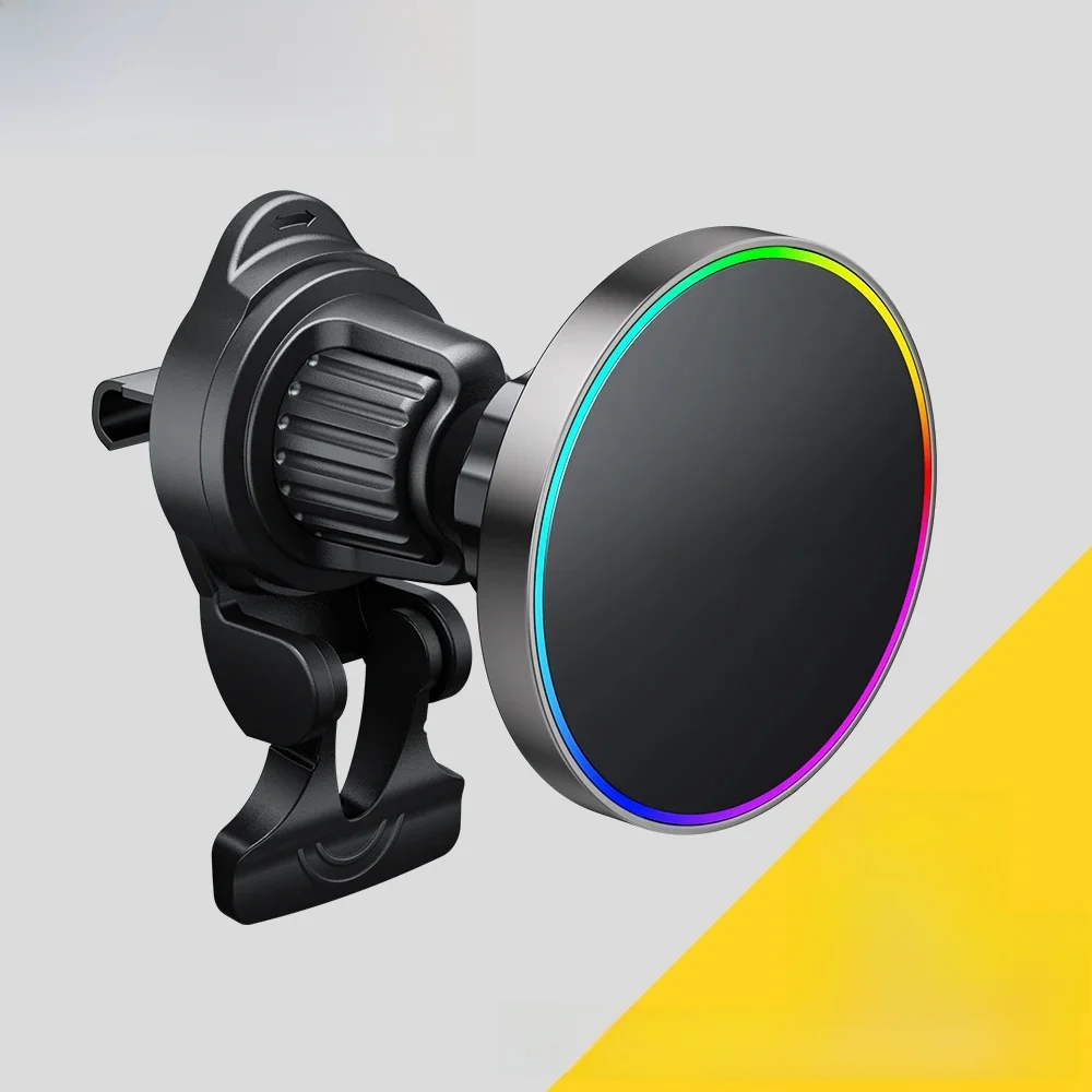 Essager RGB Magnetischer Autotelefonhalter Qi 15W Drahtloses Ladegerät für iPhone16 15 14 13 Pro für Magsafe Universal Phone Holder Stand