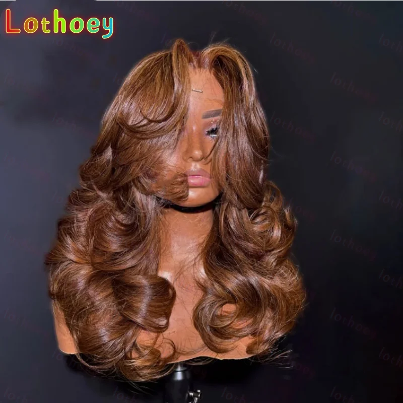 

11 28Inch Ginger Brown Transparent 5x5 Lace Front Body Wave Wig PrePlucked Brazilian Remy Colored Human Hair Lace Frontal Wig