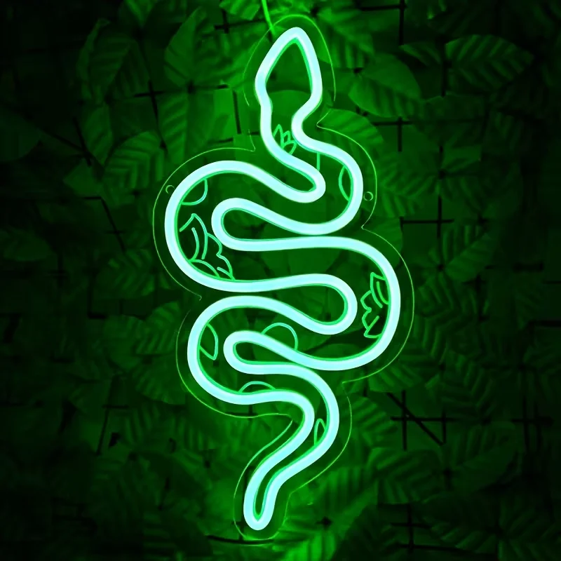 Wall-Mounted Snake Neon Light - Multicolor Dimmable LED Light with USB- Operation, Minimalist Snake Light Suitable for Bedroom
