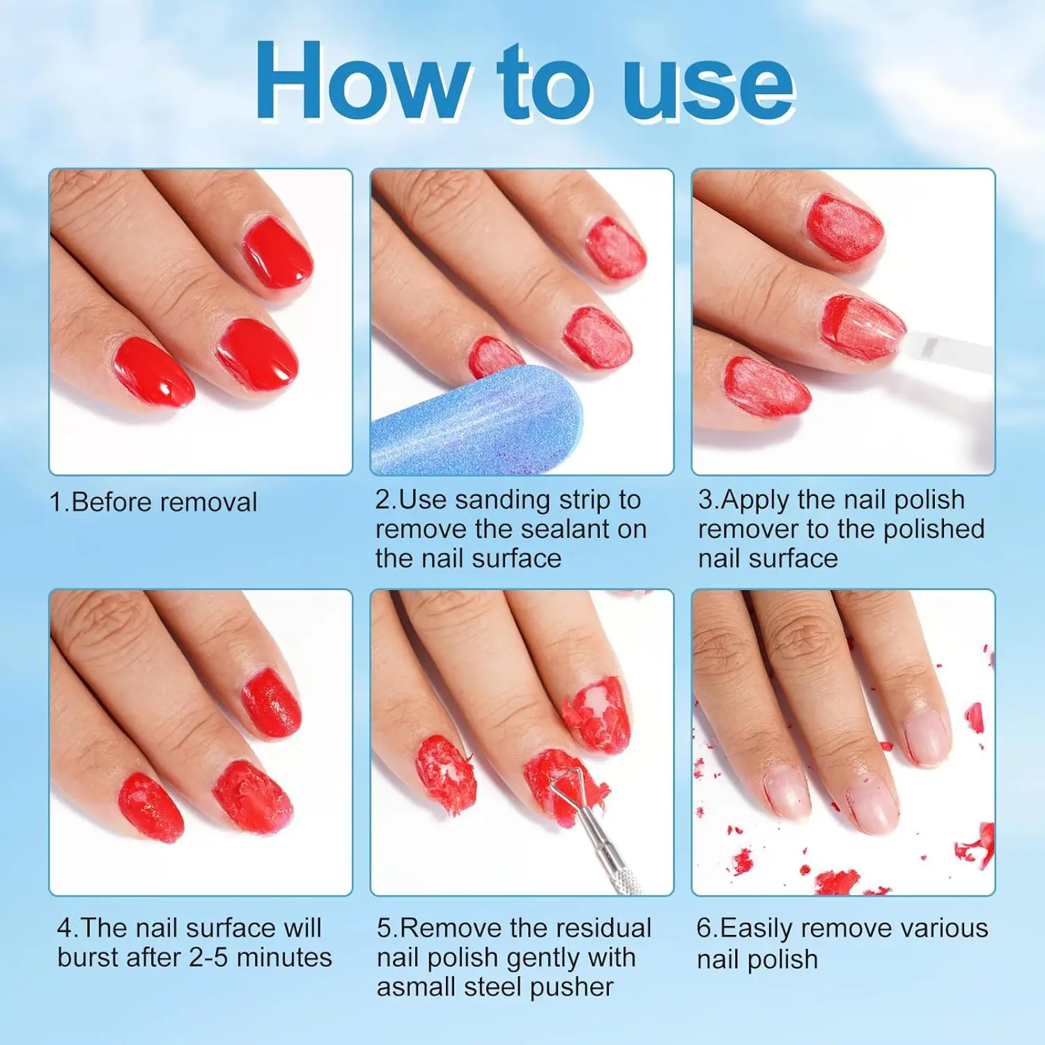 Gel Nail Polish Remover, Nail Polish Remover, No Foil Needed, Quick and Easy Polish Remover in 3-5 Minutes, No Need to Soak or Wrap - 15 ml