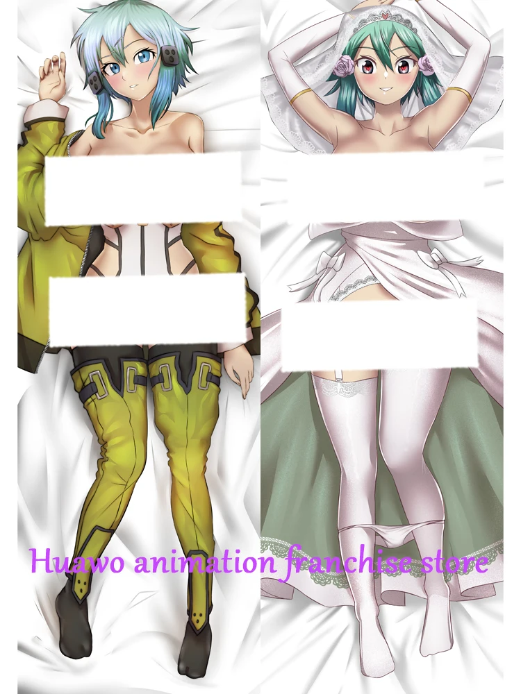 Anime Dakimakura Pillow Sinon 2-Side Print Pillowcase Hugging Body Cushion Cover Otaku Waifuristmas Decoration 2023