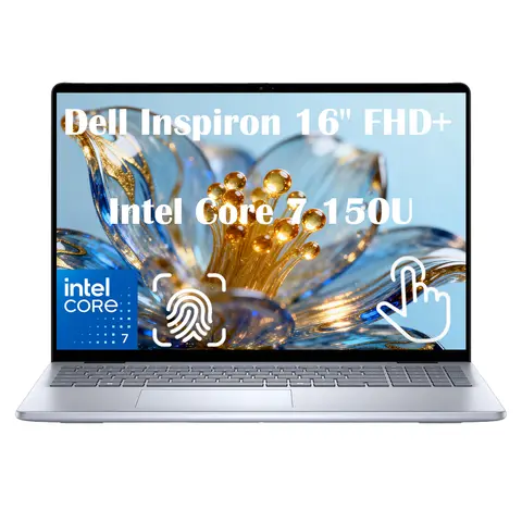 Dell Inspiron 16" FHD+ Touchscreen Laptop,Intel Core 7 150U,Up to 64GB RAM DDR5 2TB SSD,Backlit,Fingerprint,Windows 11 Home