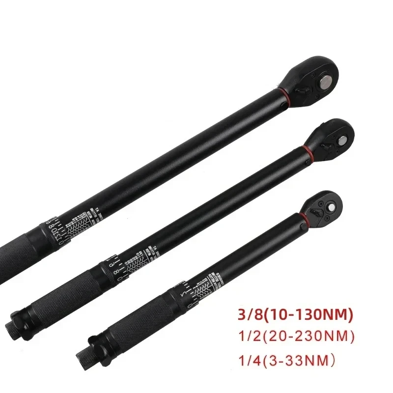 New Torque Wrench 1/2'' 3/8'' 1/4'' Square Drive Preset Bicycle Torques Key Two-way Ratchet Car Bike Automotive Hand Tools