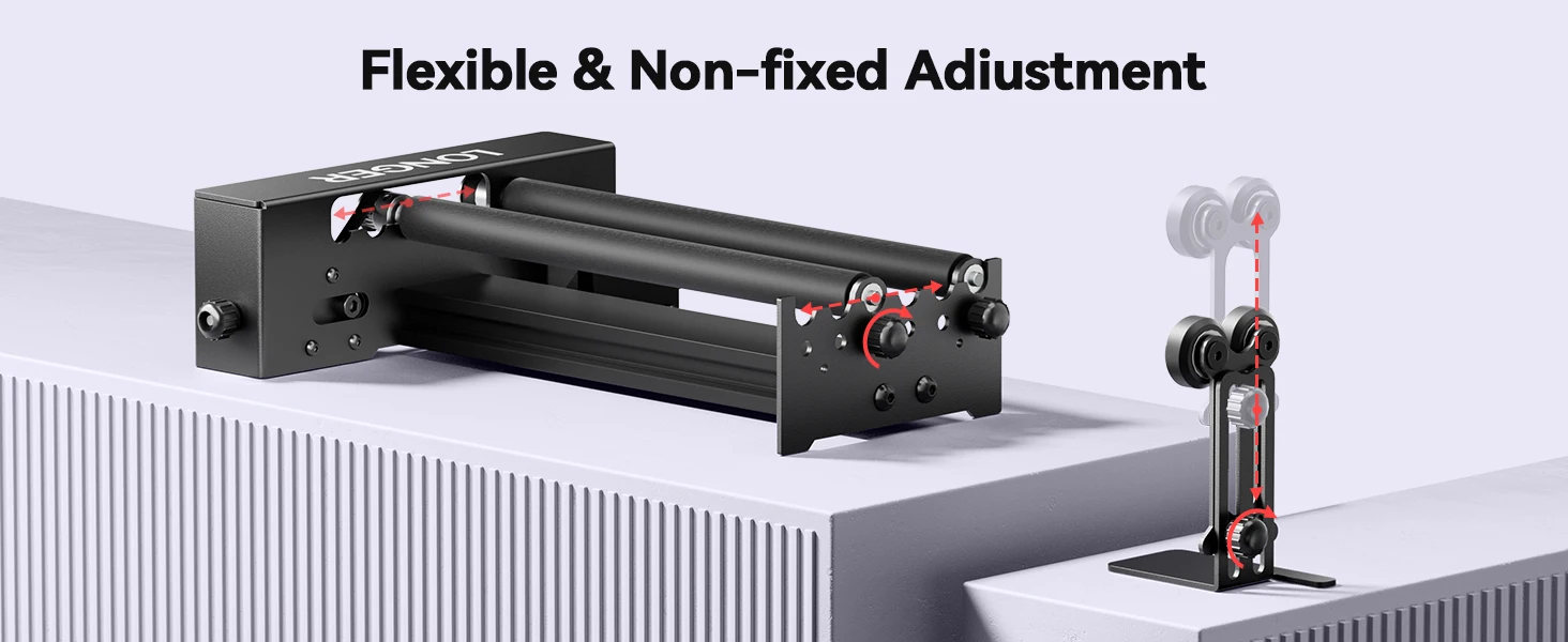 Laser Rotary Roller Moudle Tumbler 360° ° Y-Achse rotierende Rolle für Lasergravurmaschinen, Graveurteile, Brillen, Flaschen, Werkzeuge – Detail 5