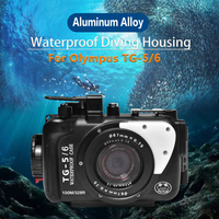 Seafrogs 100m/325ft Underwater Case Aluminum Alloy Diving Waterproof Housing For Olympus TG6/TG5 Camera