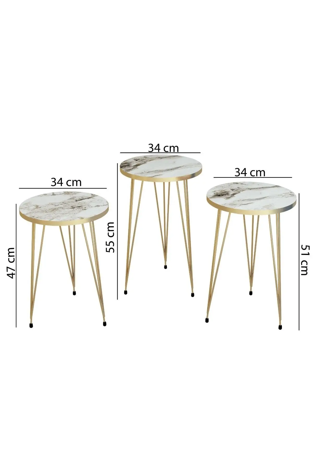 2025 Luxury White Marble Nesting Table Walnut Set Of 3 Coffee Table Gold Metal Dining Room Living room Home Office Gift Trend