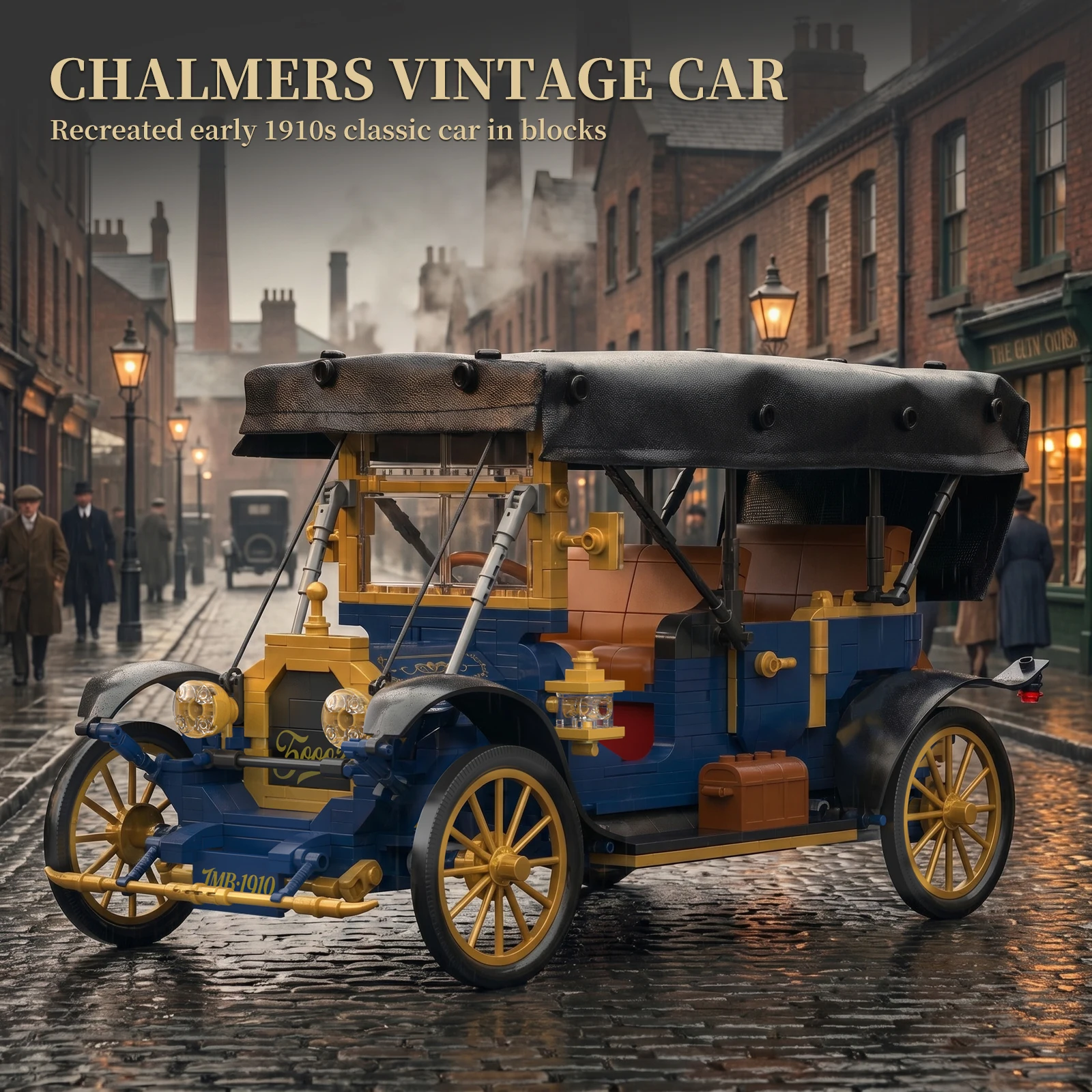 JMBricklayer 1226PCS LED Vintage Classic Car Building Blocks Set Retro Automobile Model Kit Antique Vehicle for Adults Collectible DIY Display Gift Car Enthusiasts Collectors Home Office Decor Birthday Fathers Day 1910s Mechanical Engineering