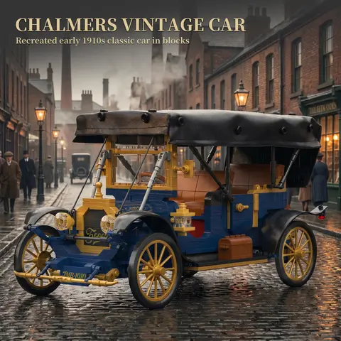 JMBricklayer 1226PCS LED Vintage Classic Car Building Blocks Set Retro Automobile Model Kit Antique Vehicle for Adults Collectible DIY Display Gift Car Enthusiasts Collectors Home Office Decor Birthday Fathers Day 1910s Mechanical Engineering