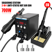 700W Soldering Station 2-IN-1 Digital Anti-Static Hot Air Gun Hot Air Gun Soldering Iron SMD Disassembly and Repair Table Tool