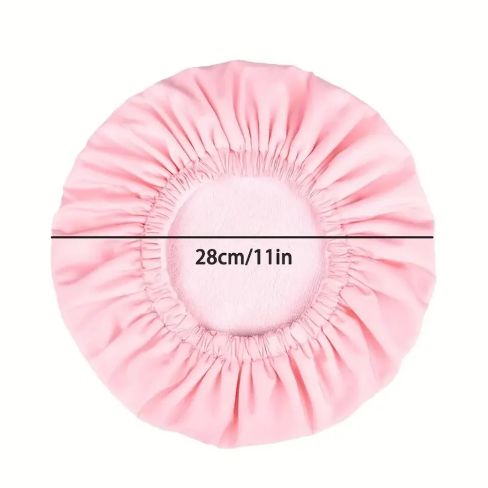 Reusable Shower Cap with Dry Hair Function, Suitable for Women, Microfiber Towel Fabric, Silky Satin Surface, 100% Waterproof, S