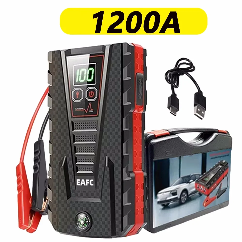 99800mAh Portable Car Jump Starter Peak 5000A Power Bank Charger 12V Auto Starting Device Petrol Diesel Car Emergency Battery