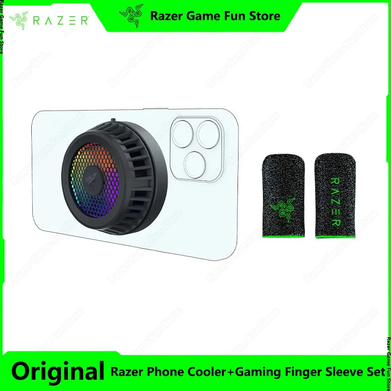 Original Razer Phone Cooler Chroma Available For iPhone and Android Advanced Smartphone Cooling +Gaming Finger Sleeve Set