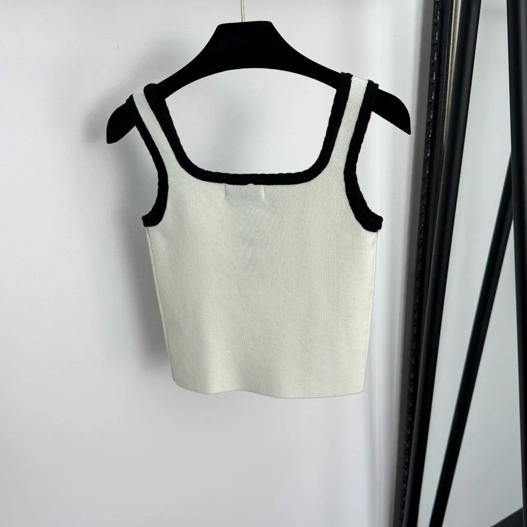 

Темпераментный женский однотонный тонкий вязаный жилет со стразами и бантом, новый летний топ без рукавов A8