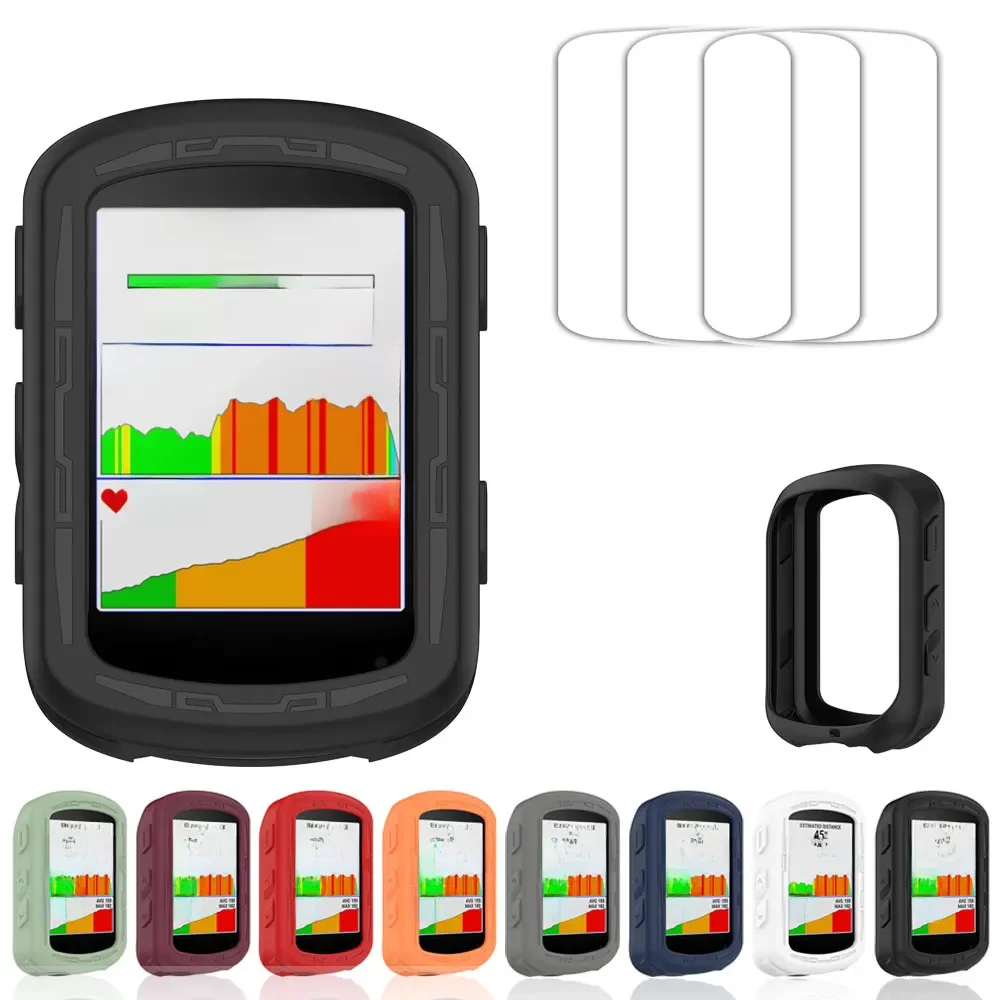 AliExpress Arvin For Garmin Edge 540 840 Solar Protective Case Cover + 3PCS Glass Films Bike Bicycle GPS Silicone Shell Protector Edge540 Edge840